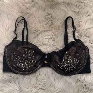 Victoria’s Secret Very Sexy Black Rhinestone Lace Bra